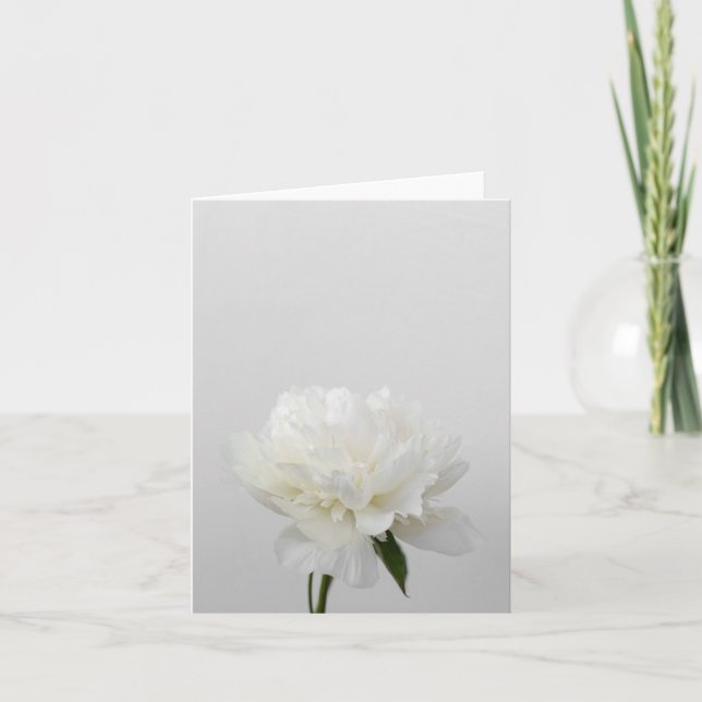 Carte Minimalist flower card with white peony (Devant)