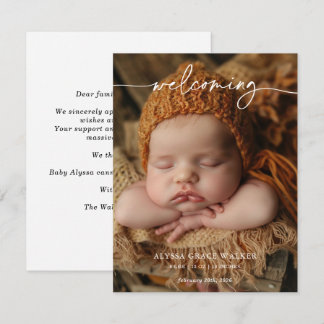 Carte Minimalist Formal Welcoming Baby Announcement card