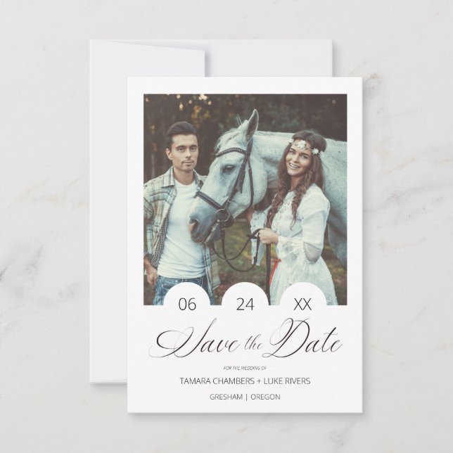 Carte Minimalist Personalized Photo Modern Script (Devant)