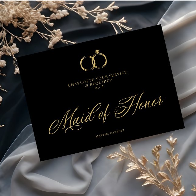 Carte Minimalist Wedding Rings Maid of Honor Luxury  (Créateur téléchargé)