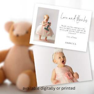 Carte Minimaliste 2 Photos 1er Anniversaire Amour et Mer