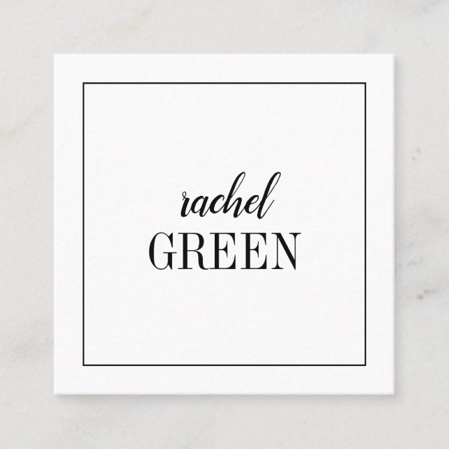 Carte minimaliste carrée (Devant)