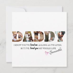 Carte Minimaliste DADDY Photo Collage Fête des pères heu
