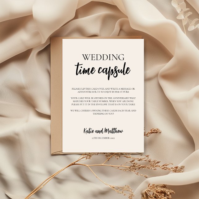 Carte minimaliste Mariage temps (Créateur téléchargé)