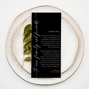Carte Minimaliste Merci Note, Mariage Merci Napkin