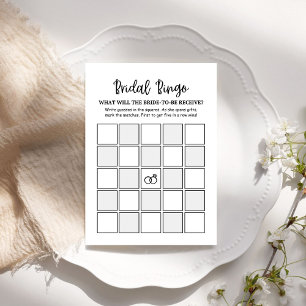 Carte minimaliste moderne de jeu nuptiale de bingo