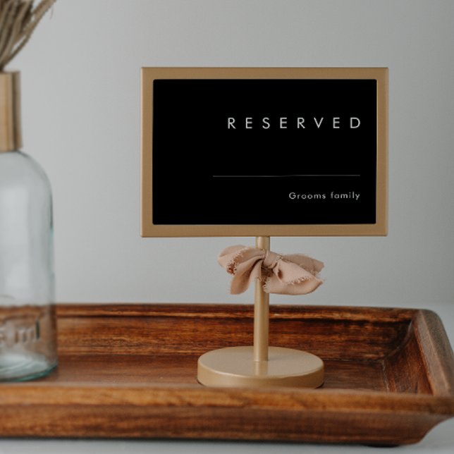 Carte Minimaliste moderne | Panneau réservé noir (Créateur téléchargé)