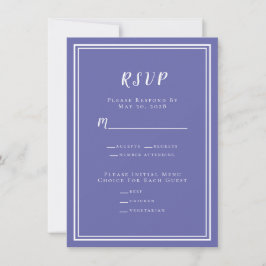 Carte Minimaliste Moderne Périwinkle Bleu Mariage RSVP