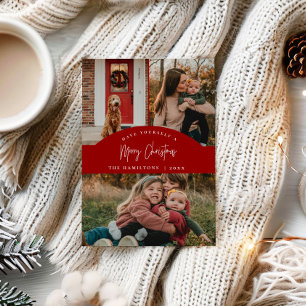 Carte minimaliste moderne Red Joyer Noël