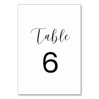 Carte minimaliste numéro de tableau 6