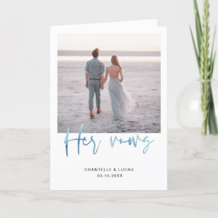 Carte Minimaliste Ocean Blue Her Vows