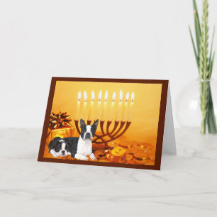 Carte Minorah1 de Boston Terrier Chanukah