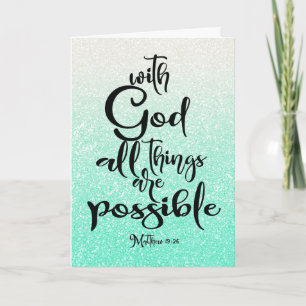 Carte Mint Green Matthew 19:26 Toutes les choses sont po