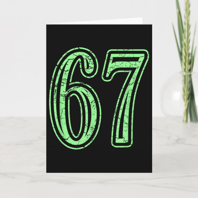 Carte Mint Green Number 67 Distressed Sports Number Jers (Devant)