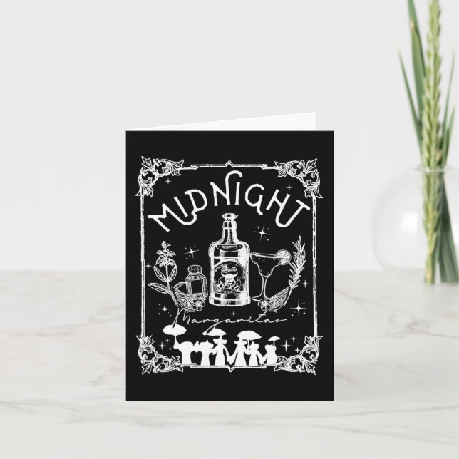 Carte Minuit Margaritas Pratique Magie Tee Halloween (Devant)
