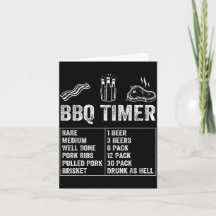 Carte Minuterie BBQ Citation Drôle Bière Grill Barbecue 