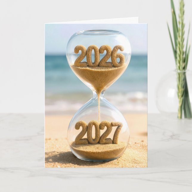 Carte Minuterie de sable Nouvel An 2027 (Devant)