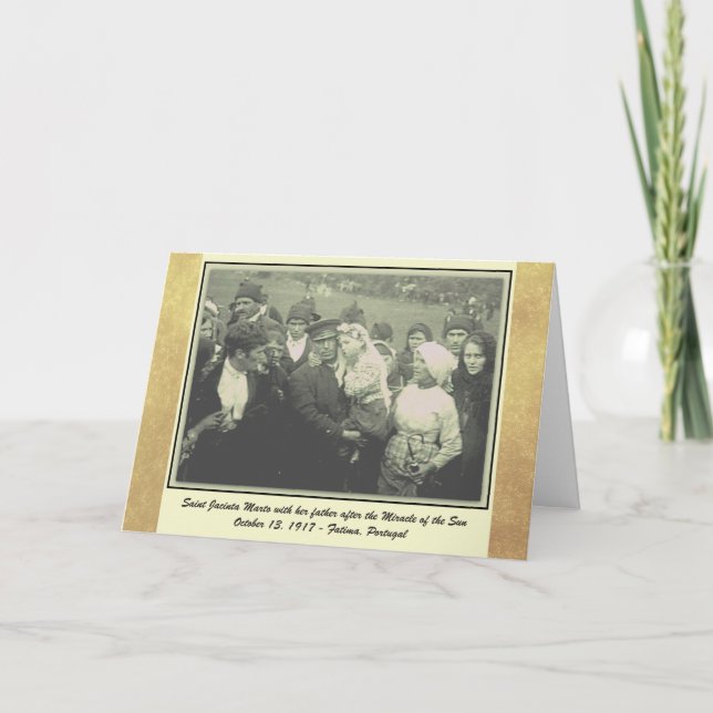 Carte Miracle de St Jacinta Marto Fatima du Sun (Devant)