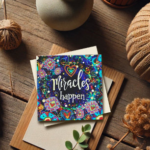 Carte Miracles Happen Foi Bleu Plutôt Inspirant