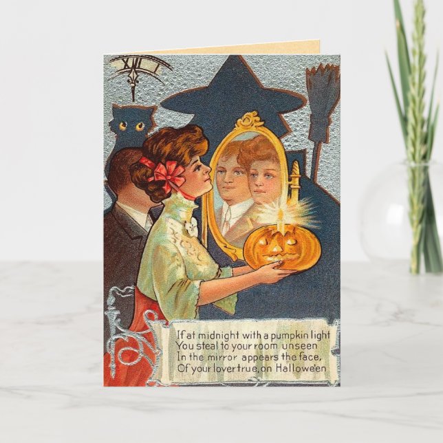 Carte Miroir magique d'Halloween vintage (Devant)