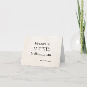 Carte Mirth and Laughter Old Wrinkles Shakespeare Citati