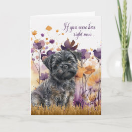 Carte Miss Vous Affenpinscher Chien Fleur sauvage Meadow