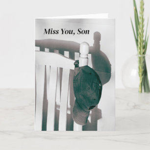 Carte Miss You Son Casquette et chaise à rocher Ombre