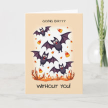 Missing You at Halloween Going Batty Cute Bats