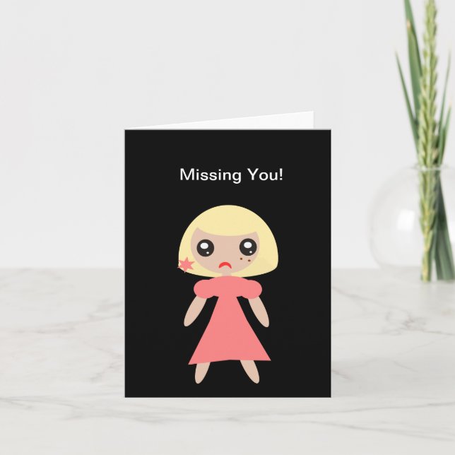 Carte Missing You sad Girl (Devant)