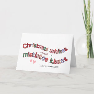 Carte Mistletoe Kisses voeux de Noël pour la femme marié