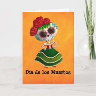 Carte Mlle la mort de Dia de Muertos Mexican