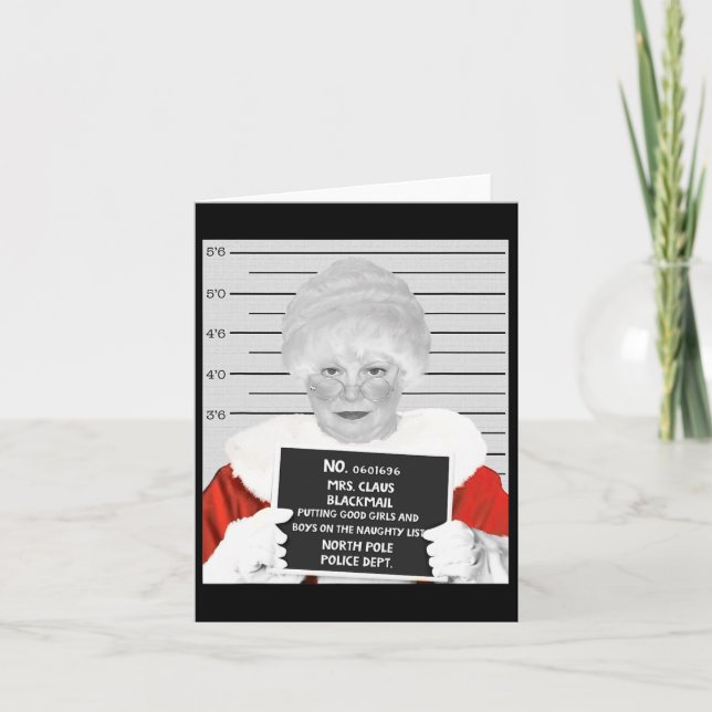 Carte Mme Claus drôle Mugshot Emprisonnée Arrestation À  (Devant)