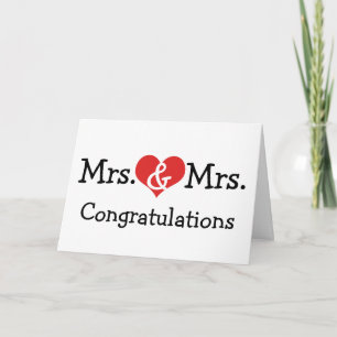 Carte Mme et Mme Love Heart Mariage Félicitations