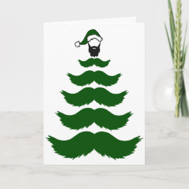 Carte Mo Mustache Arbre de Noël Beauté Vert Moustache