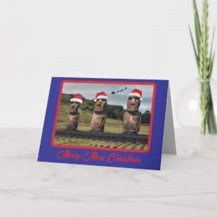 Carte Moai Noël drôle
