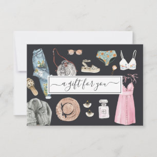 Carte Mode aquarelle   Certificat cadeau