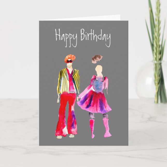 Carte Mode illustration aquarelle boho (Devant)