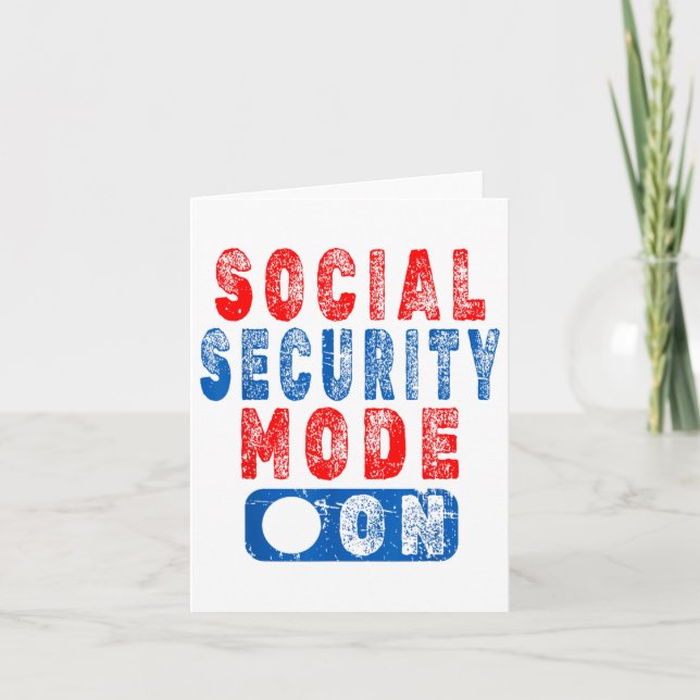 Carte Mode Sécurité Sociale Activé - Humour Senior Citoy (Devant)