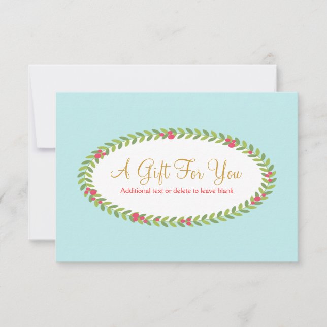 Carte Mode vacances Beauté Noël Certificat cadeau de Noë (Devant)