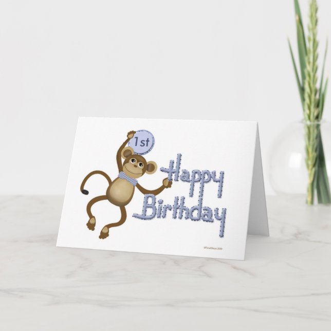 Carte Modèle d'âge pour l'anniversaire du singe (Devant)