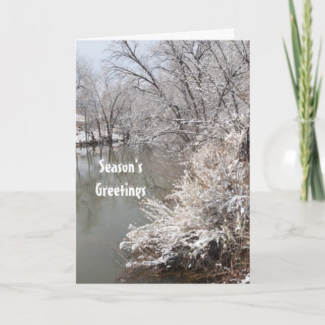 Carte modèle Vœux de saison Étang d'hiver (Devant)
