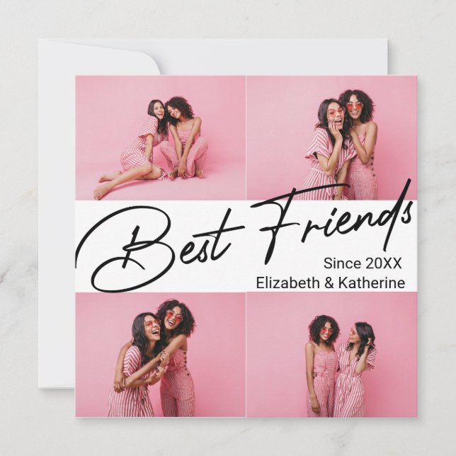 Carte Modern Best Friends 4 Photo Collage Cadeau (Devant)