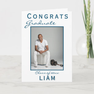 Carte Modern Blue Congrats Graduate Graduate Photo