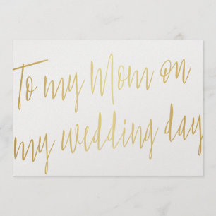 Carte Modern Chic Gold "À ma mère le jour de mon mariage
