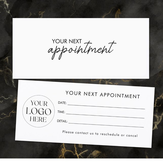 Carte Modern Elegant Business Logo Appointment Card (Front and Back)