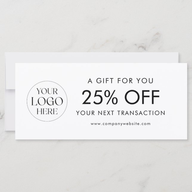 Carte Modern Elegant Business Logo Discount Card (Dos)