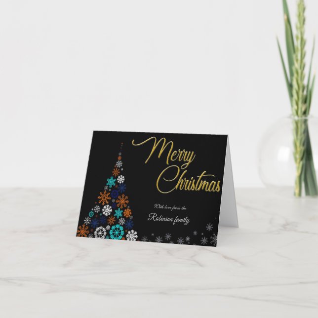 Carte Modern, Floral and Bold Christmas Card (Devant)