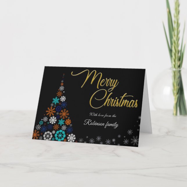 Carte Modern, Floral and Bold Christmas Card (Devant)
