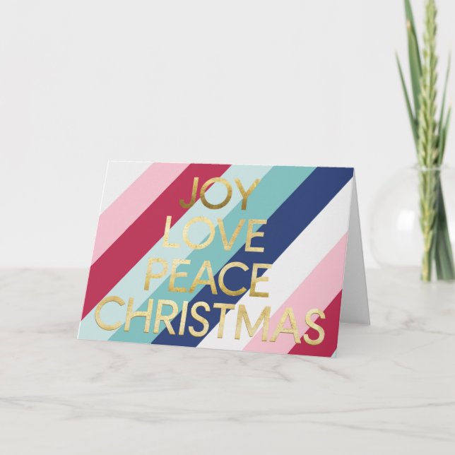 Carte Modern Joy Peace Love Christmas Holiday (Devant)