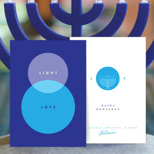 Carte Modern Light & Love Blue pour Hanukkah 